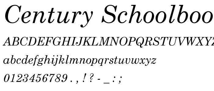 Century Schoolbook Italic font